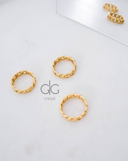 Trendy chain ring in gold - GG Unique