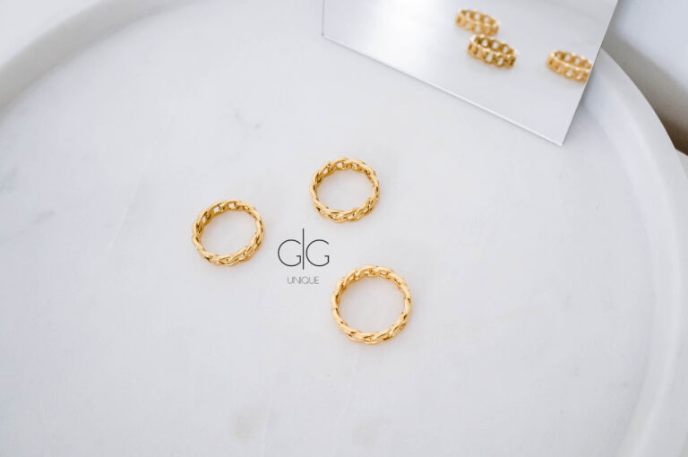 Trendy chain ring in gold - GG Unique