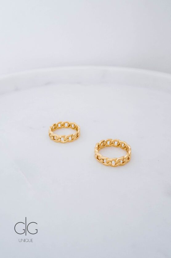 Trendy chain ring in gold - GG Unique