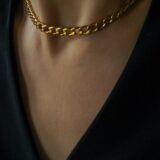 Gold plated curb chain choker necklace - GG Unique