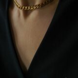 Gold plated curb chain choker necklace - GG Unique