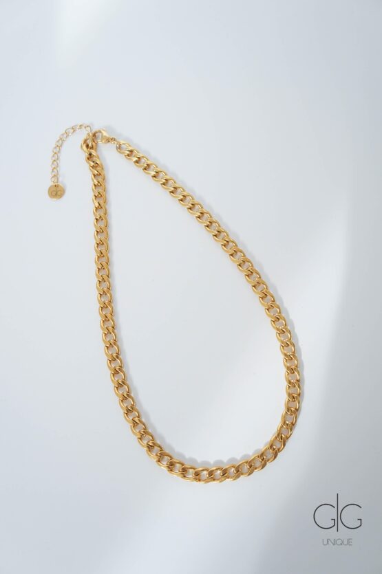 Gold plated curb chain choker necklace - GG Unique