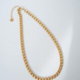 Gold plated curb chain choker necklace - GG Unique