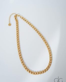 Gold plated curb chain choker necklace - GG Unique