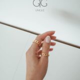 Trendy chain ring in gold - GG Unique