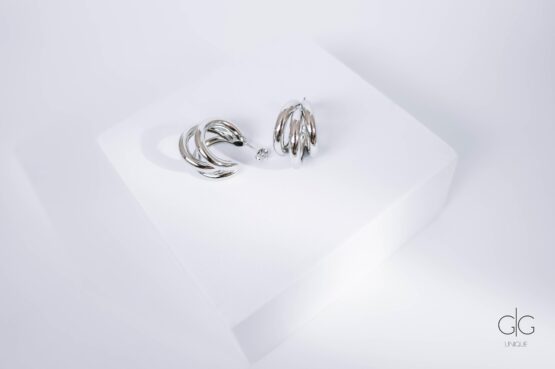 Triple hoop earrings in silver - GG Unique