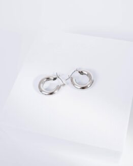 Simple silver plated hoop earrings - GG Unique