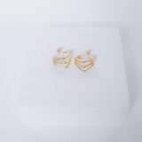 Triple gold plated square hoop earrings - GG Unique