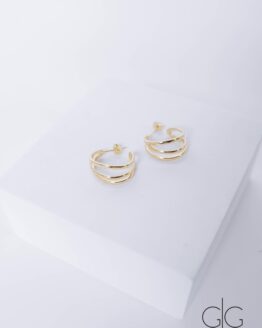 Triple gold plated hoop earrings - GG Unique