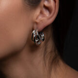 Triple hoop earrings in silver - GG Unique