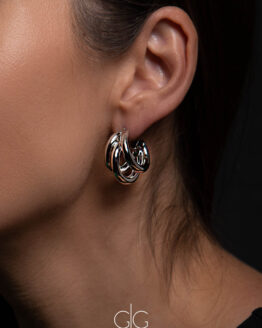 Triple hoop earrings in silver - GG Unique