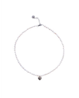Pearl necklace with heart pendant - GG UNIQUE