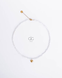 Pearl necklace with a heart pendant in gold - GG Unique