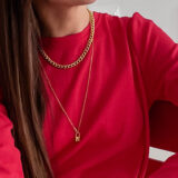 Long necklace chain with a locker pendant - GG UNIQUE