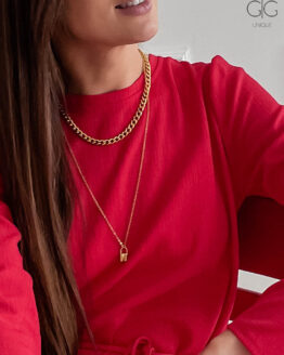 Long necklace chain with a locker pendant - GG UNIQUE