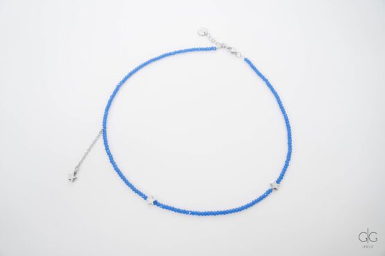 Blue crystals star necklace - GG Unique