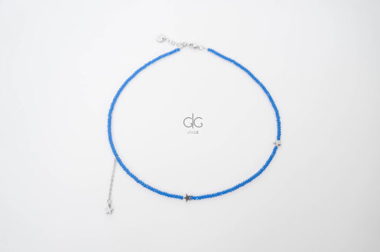 Blue crystals star necklace - GG Unique