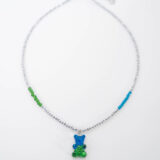 Exclusive blue/green teddy bear necklace - GG Unique