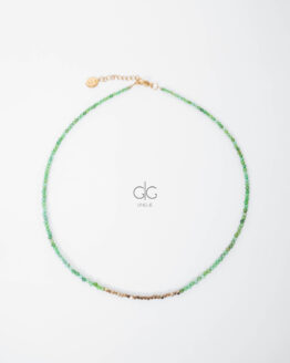 Green nephrite stone necklace - GG Unique
