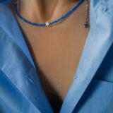 Blue crystals star necklace - GG Unique