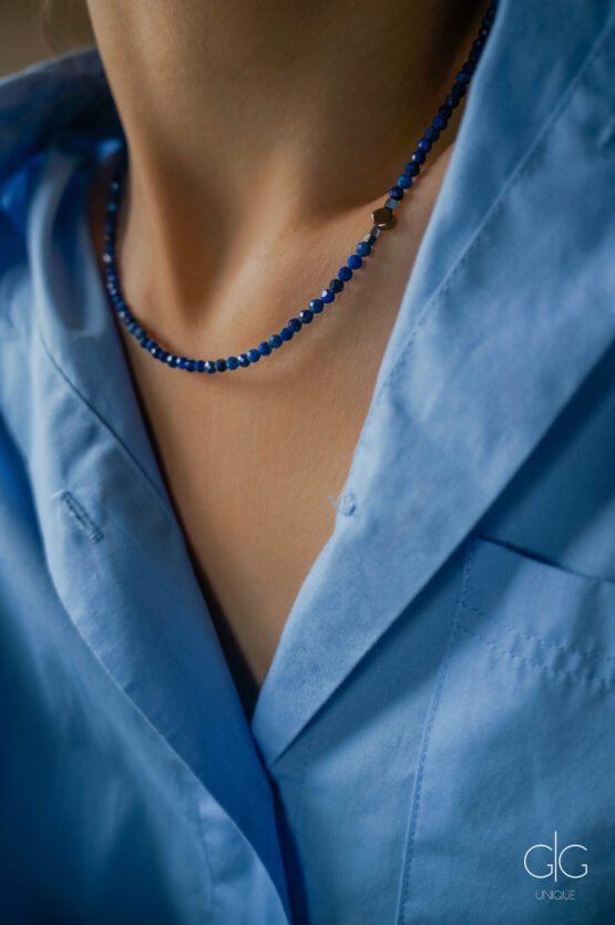 Blue lazurite stone necklace - GG Unique