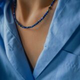 Blue lazurite stone necklace - GG Unique
