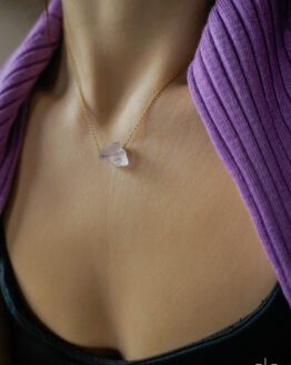 Raw amethyst chain necklace - GG Unique