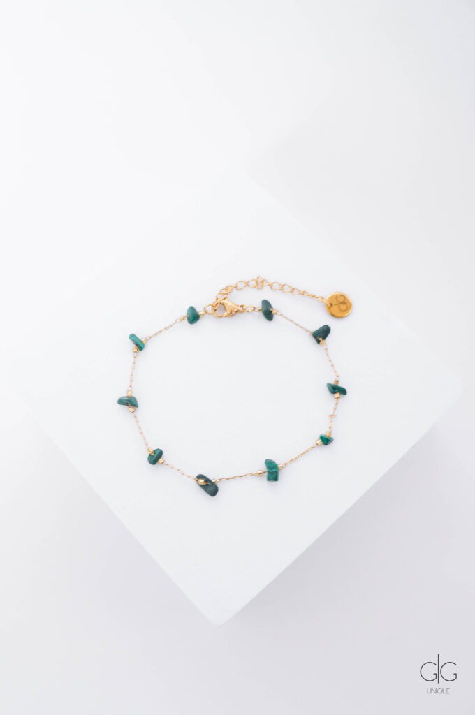 Malachite stones chain bracelet - GG Unique