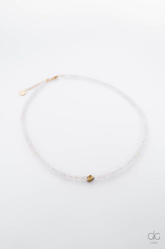 Rose quartz heart necklace - GG Unique