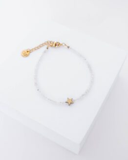 Moonstone gold stars bracelet - GG Unique
