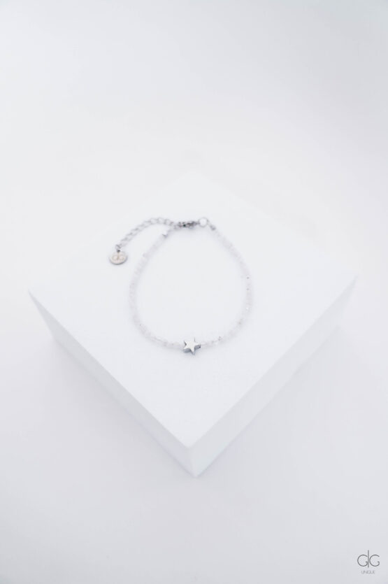 Moonstone silver stars bracelet - GG Unique