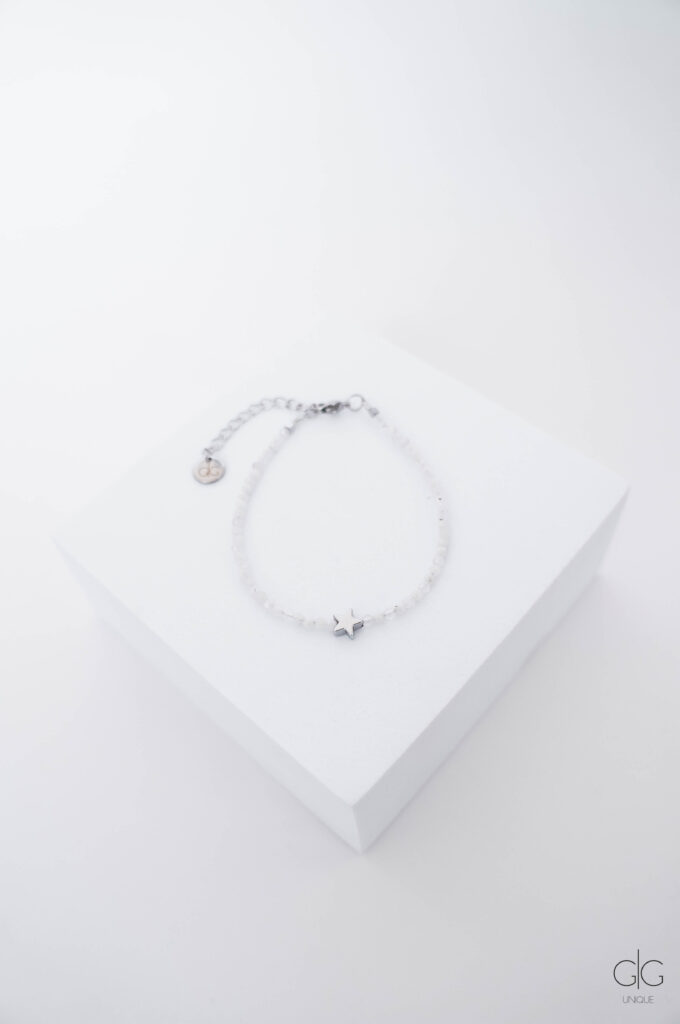 Moonstone silver stars bracelet - GG Unique