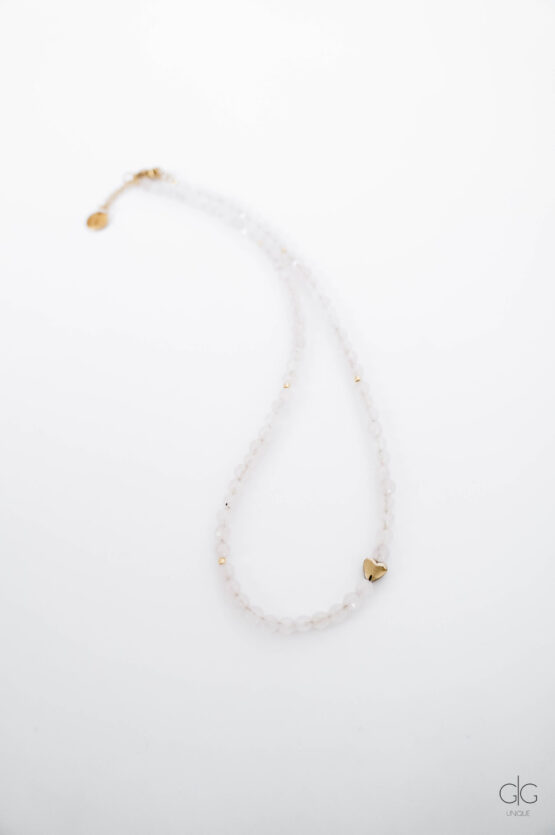 Rose quartz heart necklace - GG Unique