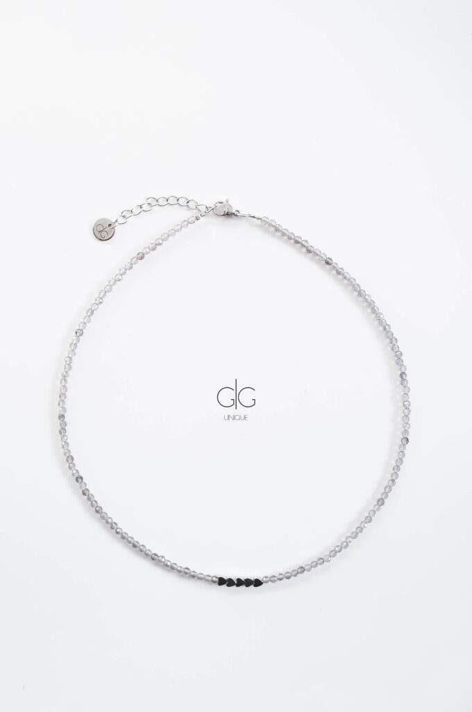 Smoky quartz hearts necklace - GG unique