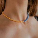 Blue yellow support Ukraine necklace - GG unique