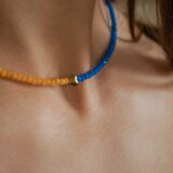 Blue yellow support Ukraine necklace - GG unique