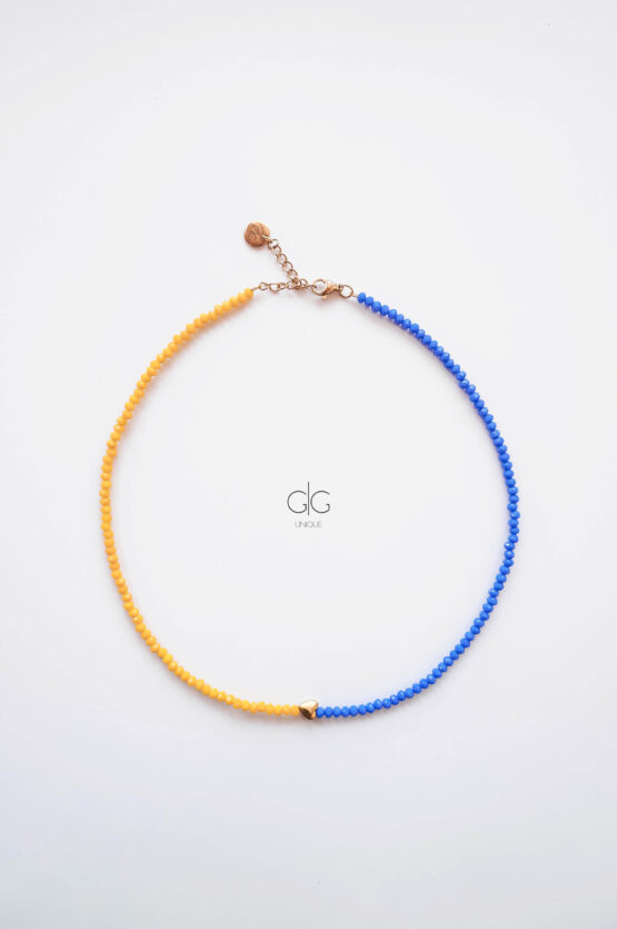Blue yellow support Ukraine necklace - GG unique