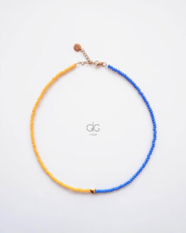 Blue yellow support Ukraine necklace - GG unique