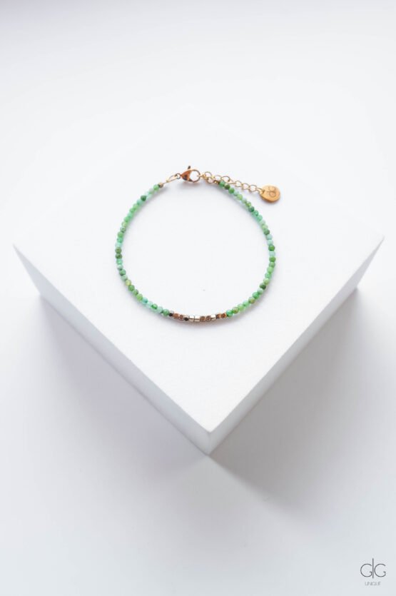 Green nephrite stone bracelet - GG Unique