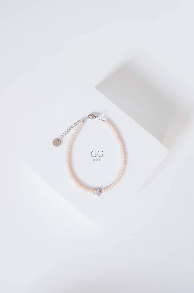 Nude crystals star bracelet - GG Unique