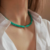 Green rubber beads necklace - GG Unique