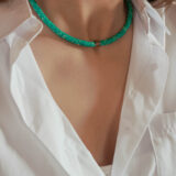 Green rubber beads necklace - GG Unique