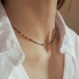 Delicate colorful crystals necklace - GG Unique