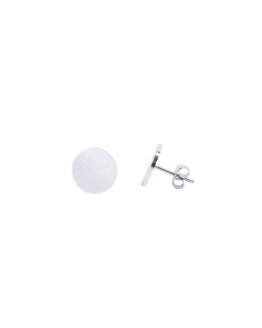 Silver plated round minimalist earrings - GG Unique