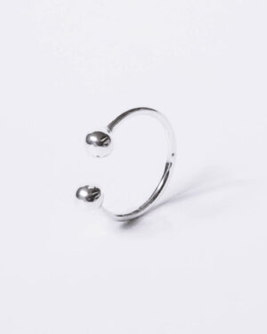 Minimal silver ring with bubbles - GG Unique