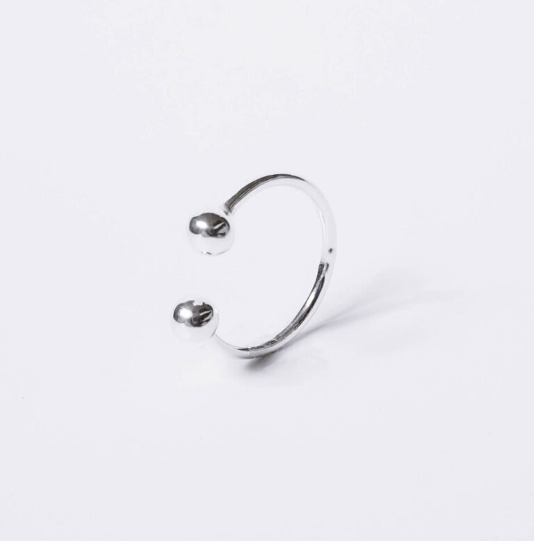 Minimal silver ring with bubbles - GG Unique
