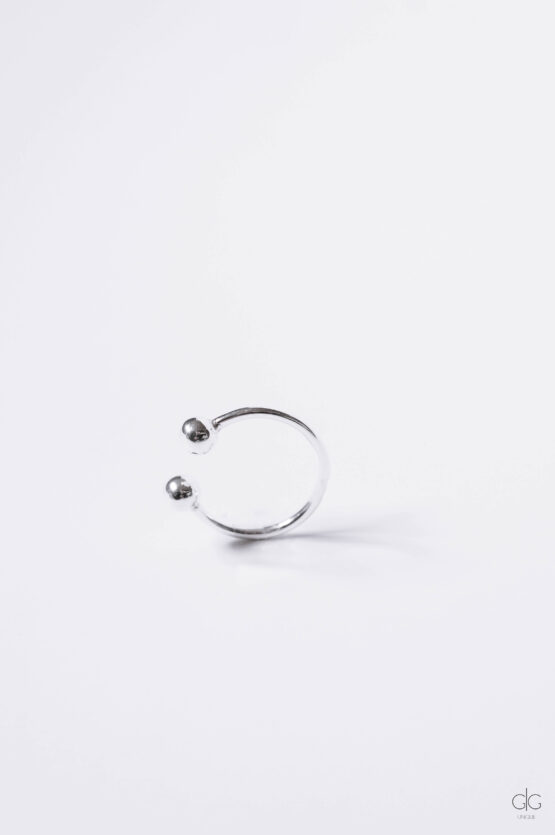 Minimal silver ring with bubbles - GG Unique