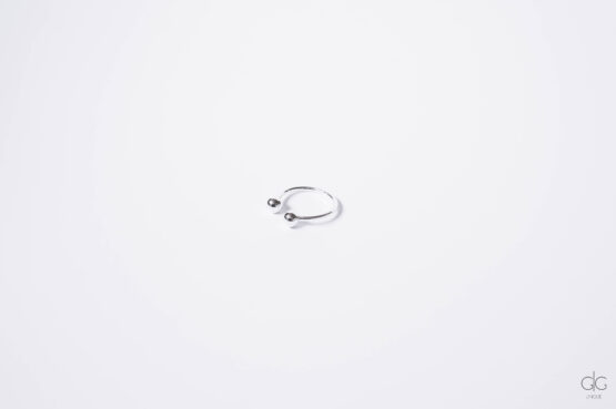 Minimal silver ring with bubbles - GG Unique