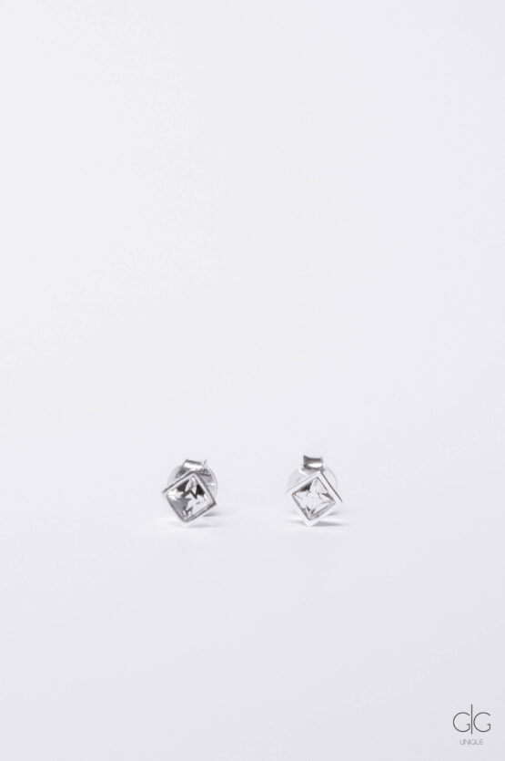 Minimal silver swarovski earrings - GG Unique