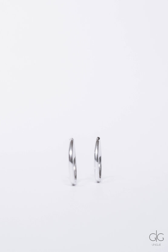 Silver medium hoop earrings - GG Unique